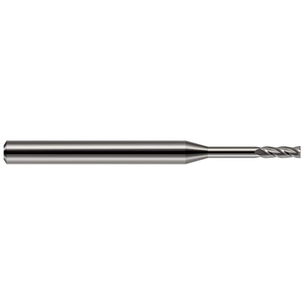 Harvey Tool 972300 Square End Mill: 0.1'' Dia, 0.3'' LOC, 1/8'' Shank Dia, 2'' OAL, 3 Flutes, Solid Carbide