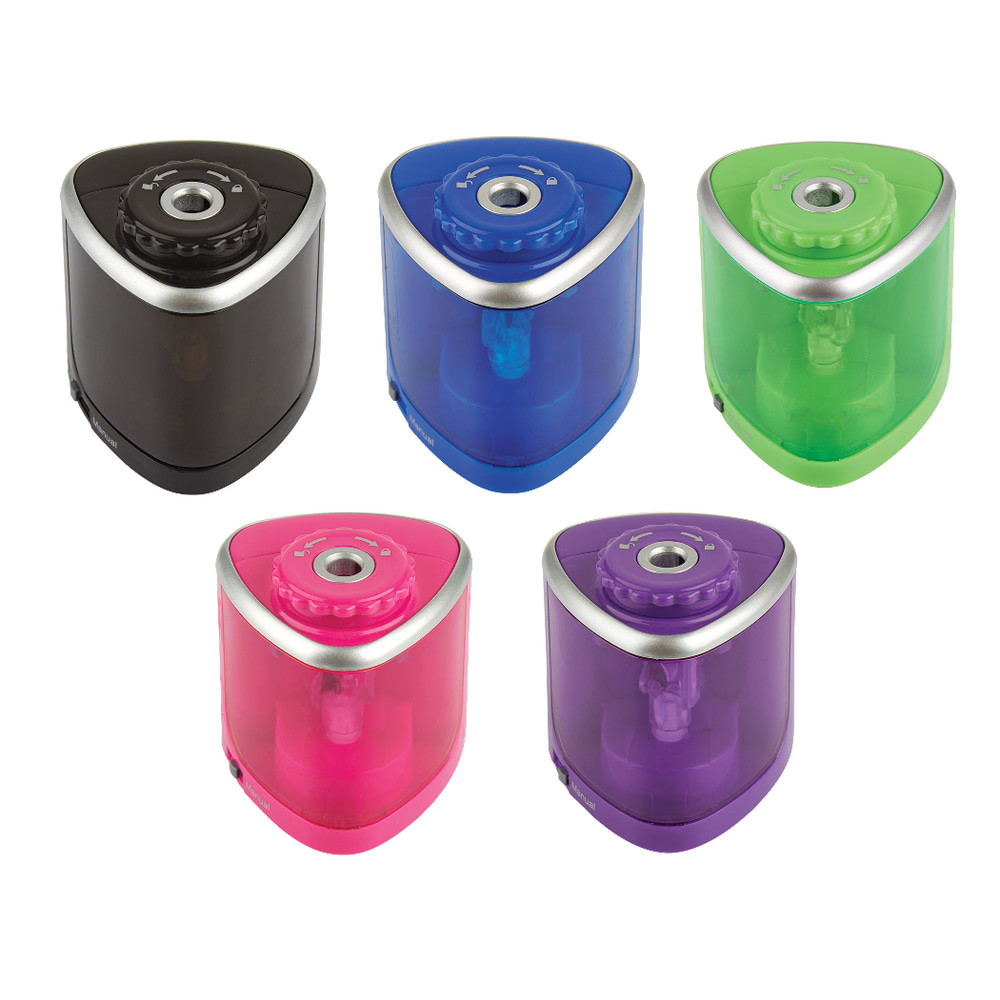 OFFICE DEPOT T36004  Brand Dual-Powered Pencil Sharpener, Assorted Colors