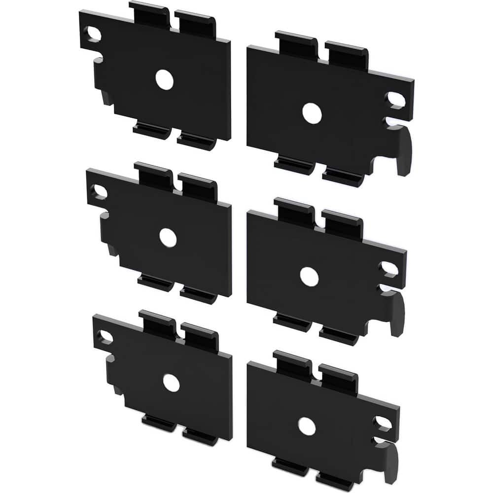 Husky Rack & Wire VBC Temporary Structure Parts & Accessories; Product Type: Rack Guard Clip ; Material: Steel ; For Use With: Modifying Both Panels on 8' High System/2 Panel Sections on a 6' High System ; Color: Black ; Includes: (3) Left Hand; (3) 
