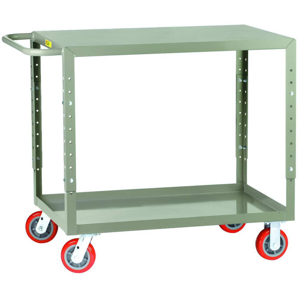 Little Giant. LG-3048-5PYBKAH Carts; Cart Type: Adjustable Height Welded Service Cart ; Caster Type: 2 Rigid; 2 Swivel ; Brake Type: Wheel Brake ; Width (Inch): 30 ; Assembly: Comes Assembled ; Material: Steel
