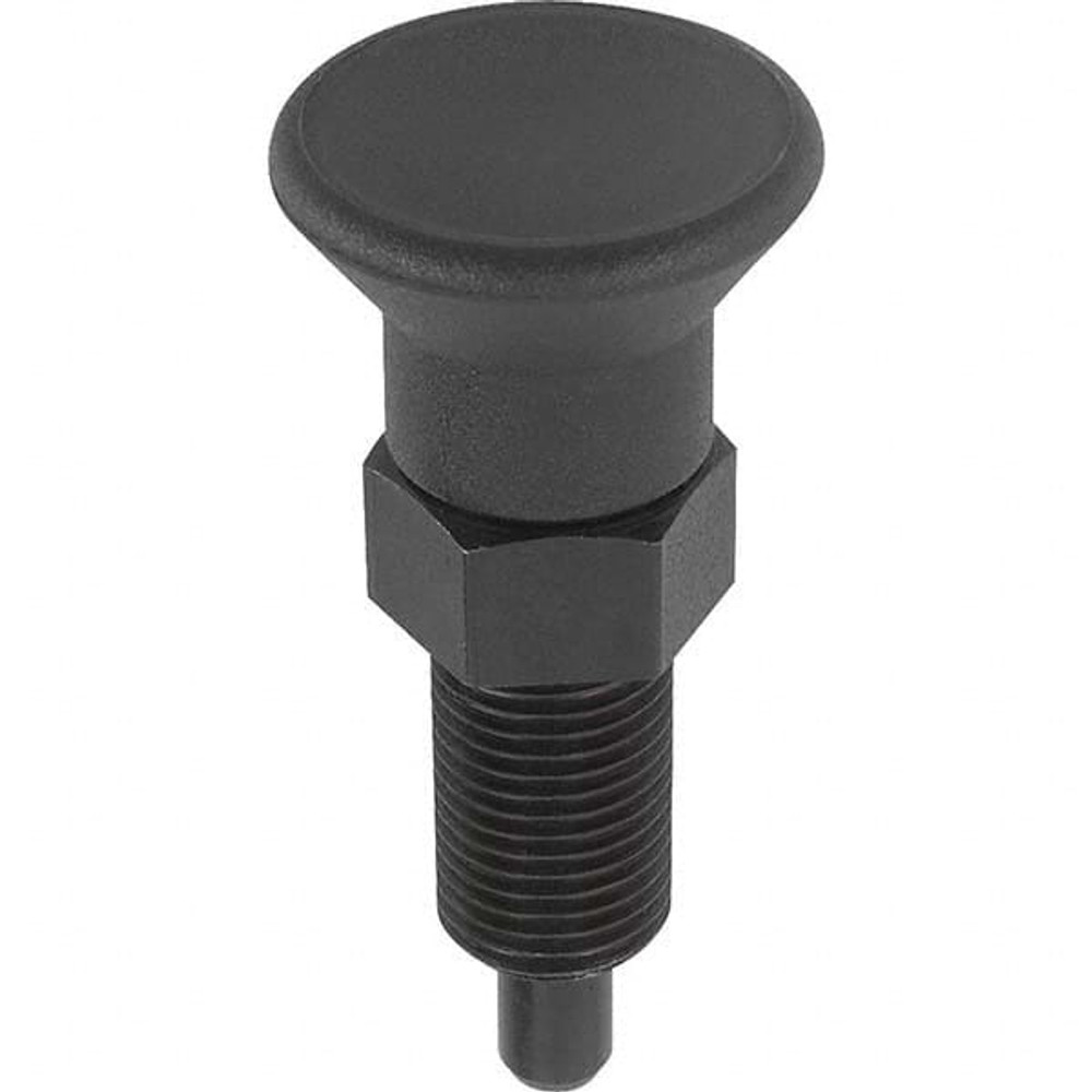 KIPP K0630.201308A6 5/8-11, 23mm Thread Length, 8mm Plunger Diam, Hardened Locking Pin Knob Handle Indexing Plunger