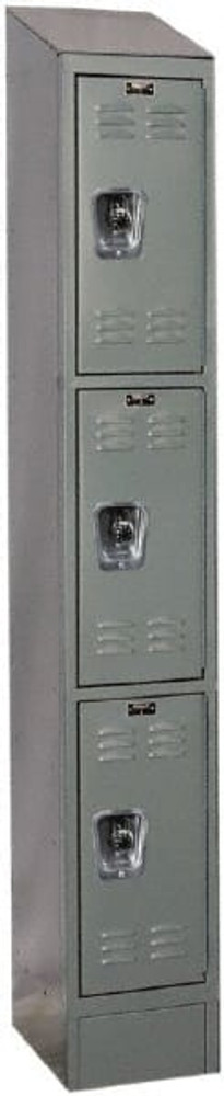 Hallowell URB1258-3ASB-HG 1-Wide Locker: 12" Wide, 78" High, Padlock