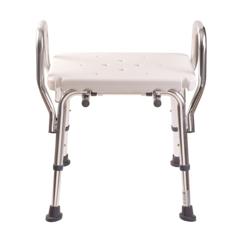 MABIS HEALTHCARE, INC. 522-1735-1900 DMI Heavy-Duty Bath And Shower Chair With Arms, 20inH x 19inW x 13inD, White
