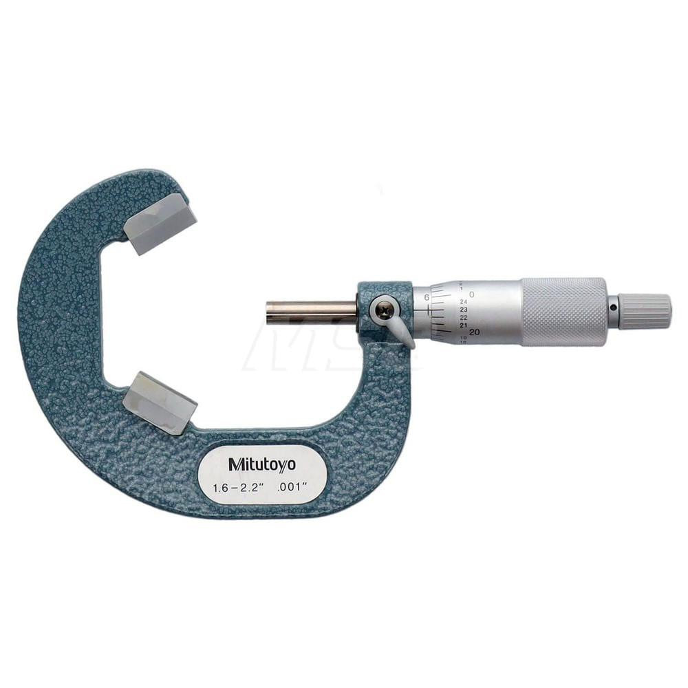 Mitutoyo 114-114 V-Anvil Micrometers; Minimum Measurement: 2 ; Maximum Measurement: 2.20 ; Calibrated: No