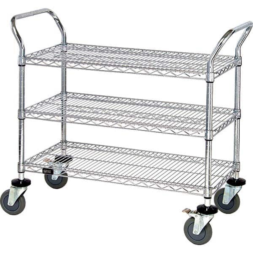 Quantum Storage WRSC-1842-3 Utility Cart: Stainless Steel, Silver