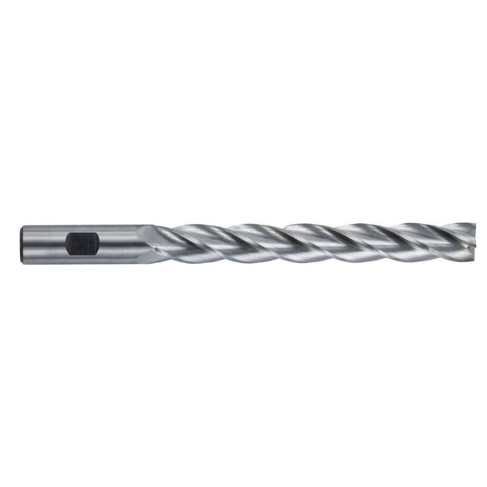 Melin Tool 11558 Square End Mill: 1'' Dia, 8'' LOC, 1'' Shank Dia, 10-1/2'' OAL, 4 Flutes, Cobalt