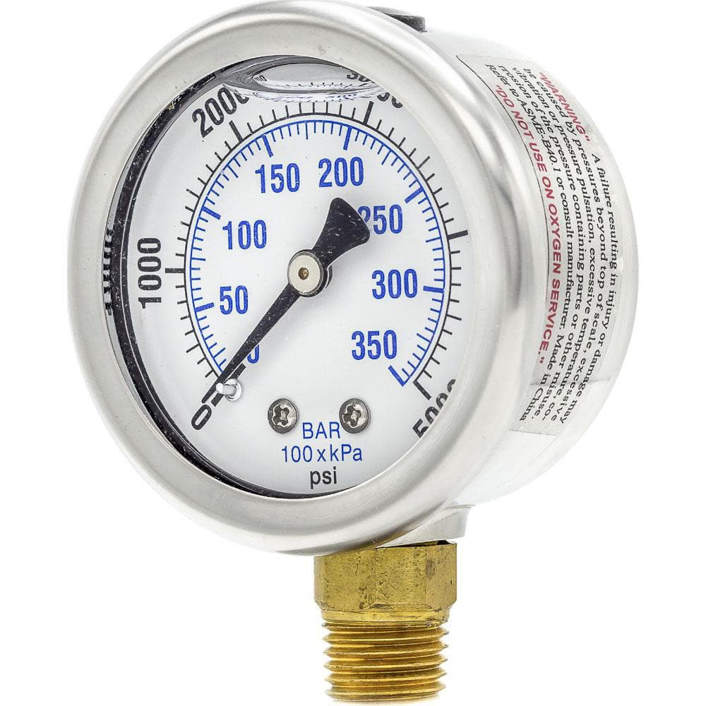 PIC Gauges 201L-204R Pressure Gauges; Gauge Type: Industrial Pressure Gauges ; Scale Type: Dual ; Accuracy (%): 3-2-3% ; Dial Type: Analog ; Thread Type: 1/4" MNPT ; Bourdon Tube Material: Bronze