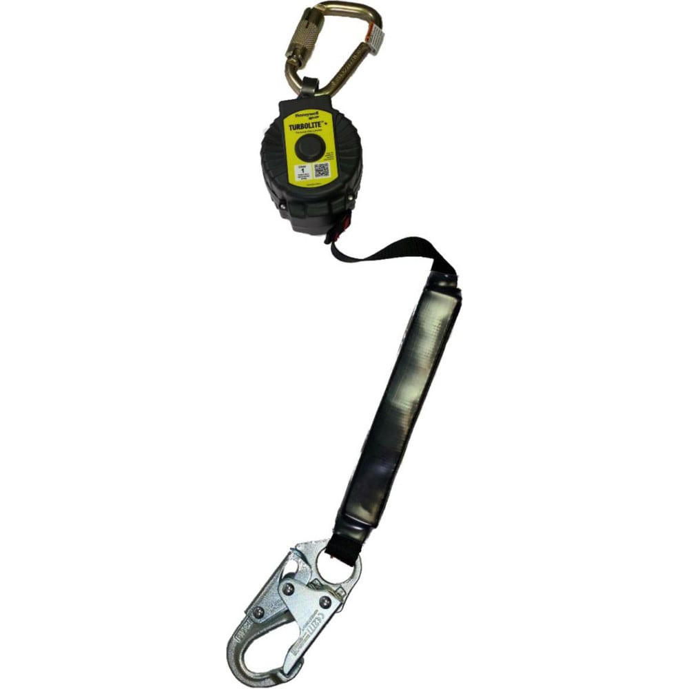 Miller MTL-OHW1-04/11F Self-Retracting Lanyards, Lifelines & Fall Limiters; Type: Fall Limiter ; Length (Feet): 11.000 ; Housing Material: Nylon ; Load Capacity: 420 ; Lanyard and Connector: Steel Locking Rebar Hook ; Construction Type: Webbing