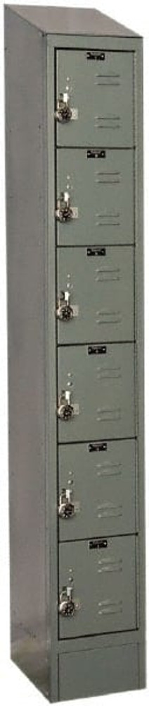 Hallowell URB1258-6ASB-HG 1-Wide Locker: 12" Wide, 78" High, Padlock
