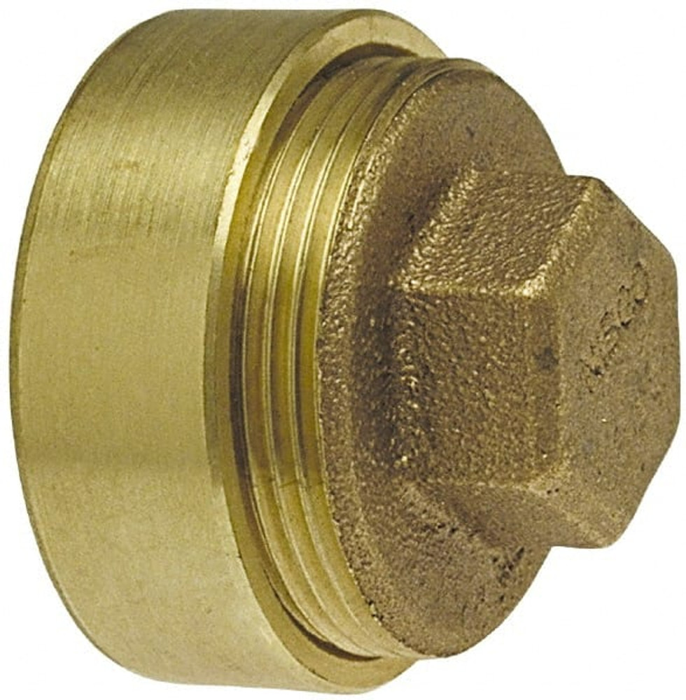 NIBCO E170350 Drain, Waste & Vent Flush Cleanout: 3 x 2-1/2" Fitting, FTG x CO with Plug, Cast Copper