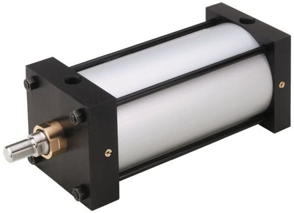 Parker 6.0F4MAUV14ZA4 Double Acting Rodless Air Cylinder: 6" Bore, 4" Stroke, 250 psi Max, 3/4 NPTF Port, Side Tapped Mount