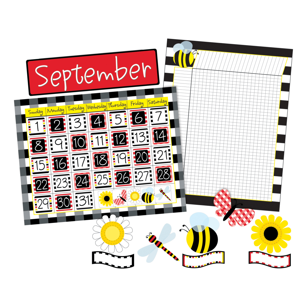 BARKER CREEK PUBLISHING, INC. BC3588 Barker Creek Chart And Accent Set, With Calendar, 22in x 5 1/2in, Buffalo Plaid