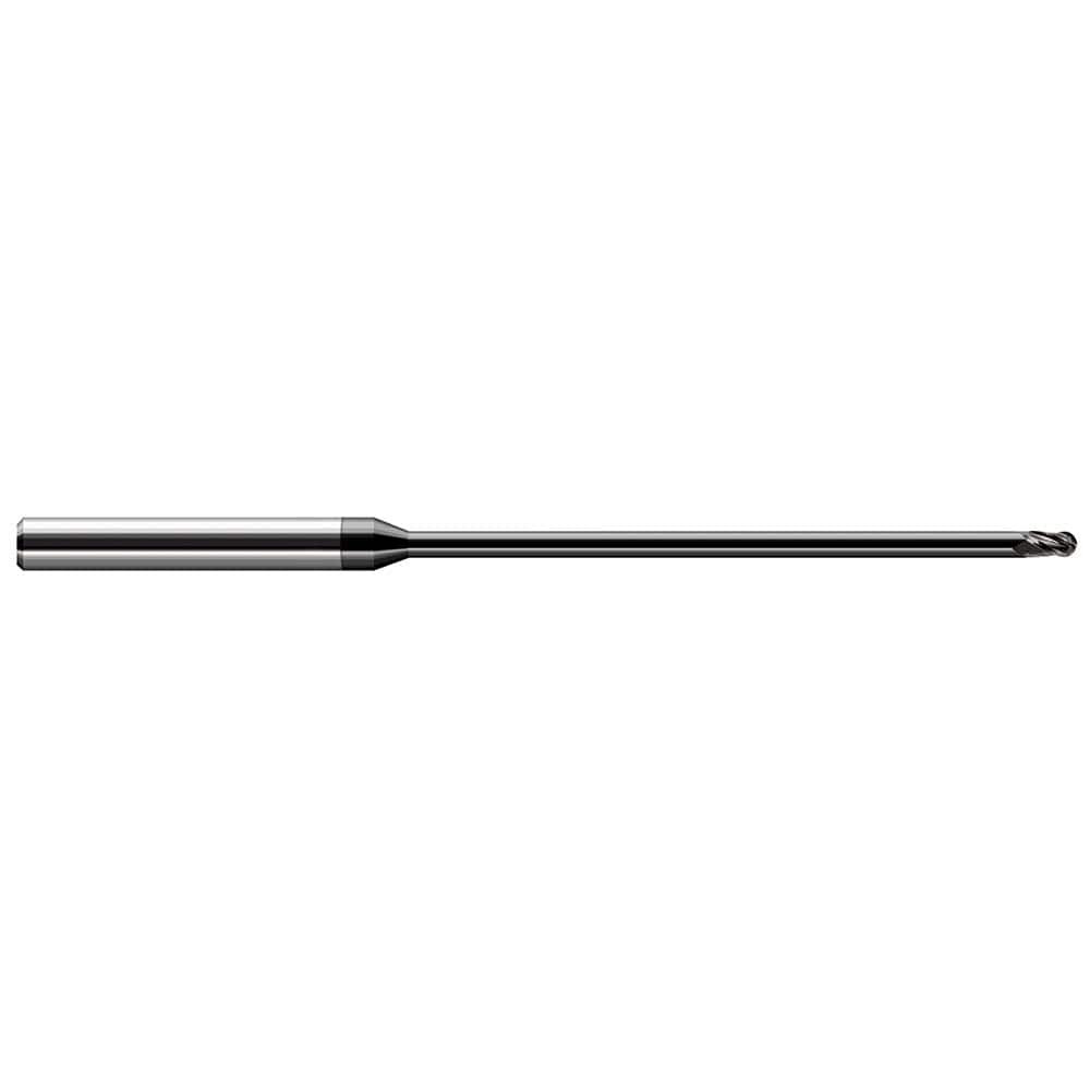 Harvey Tool 40131-C4 Ball End Mill: 0.031" Dia, 0.046" LOC, 3 Flute, Solid Carbide