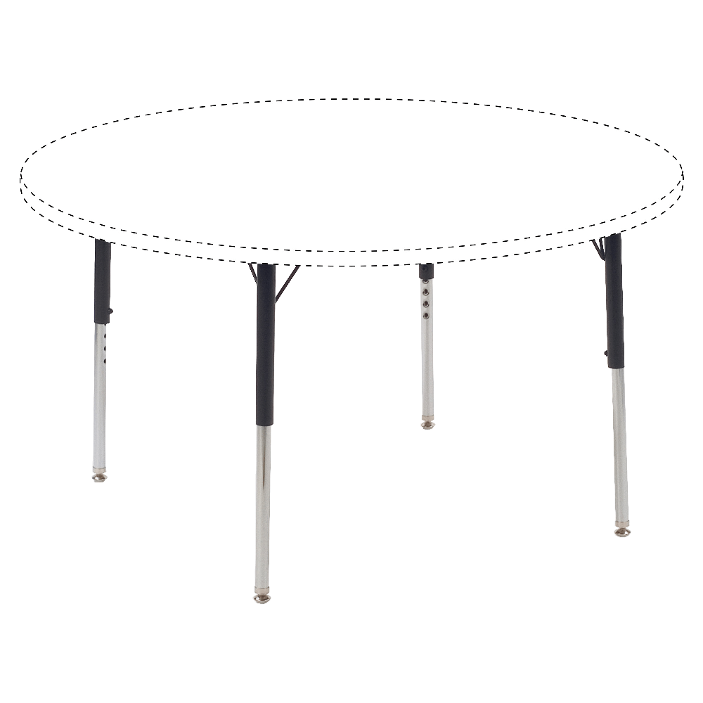 SP RICHARDS 99899 Lorell Classroom Adjustable Activity Table Legs, Standard-Height, Black/Chrome, Set Of 4
