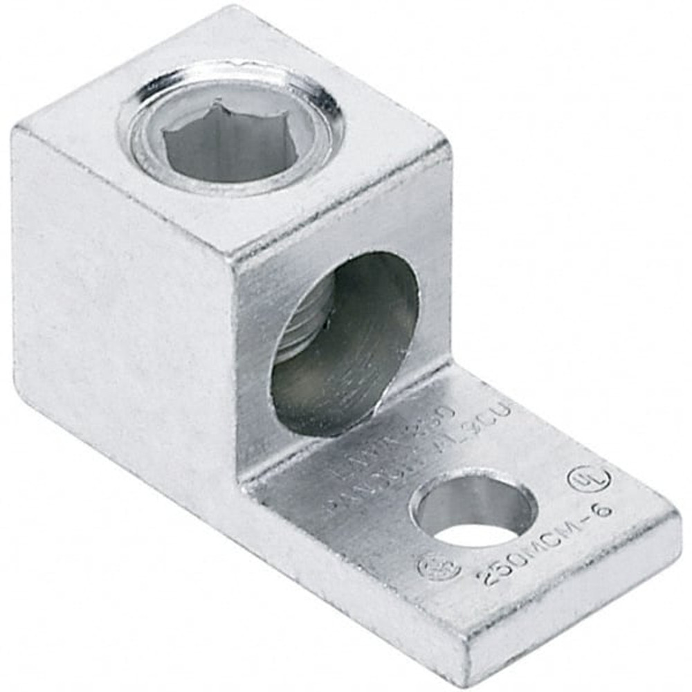 Panduit LAMA6-14-QY Square Ring Terminal: Non-Insulated, 14 to 6 AWG, Lug Connection