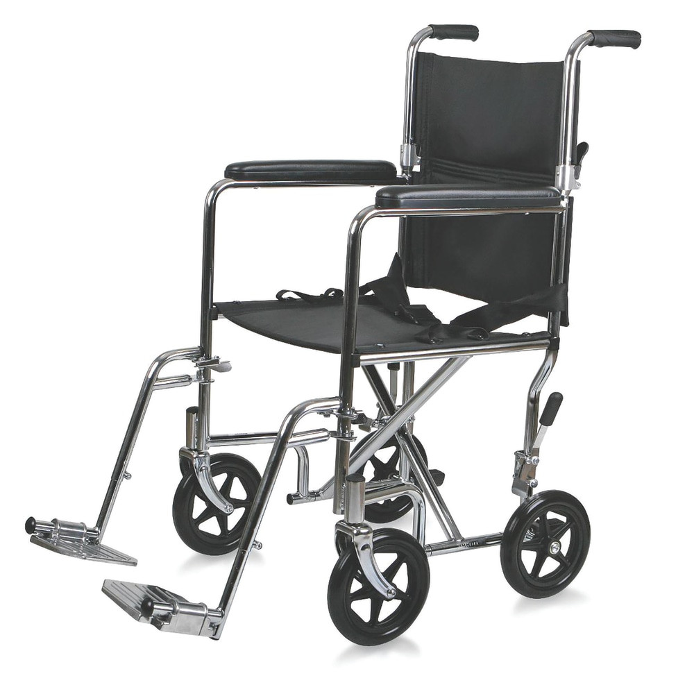 MEDLINE INDUSTRIES, INC. MDS808200 Medline Steel Transport Chair, 19in Seat, Chrome