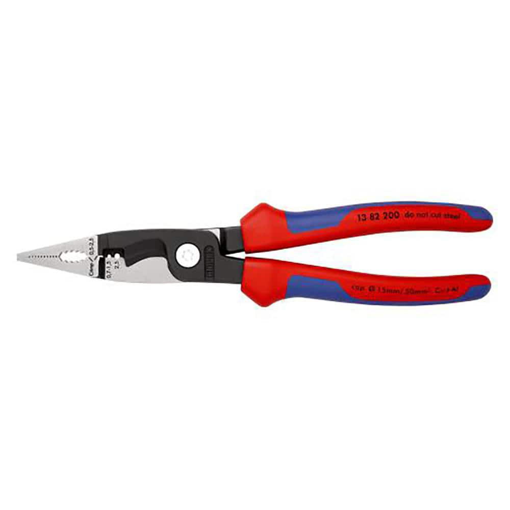 Knipex 13 82 200 SB Electrician Pliers Cable Cutter: 15 mm Capacity, 212 mm OAL