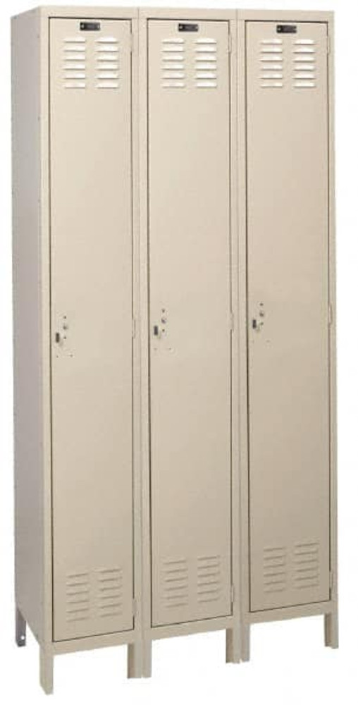Hallowell UH3228-1A-PT 3-Wide Locker: 12" Wide, 11" Deep, 78" High, Padlock