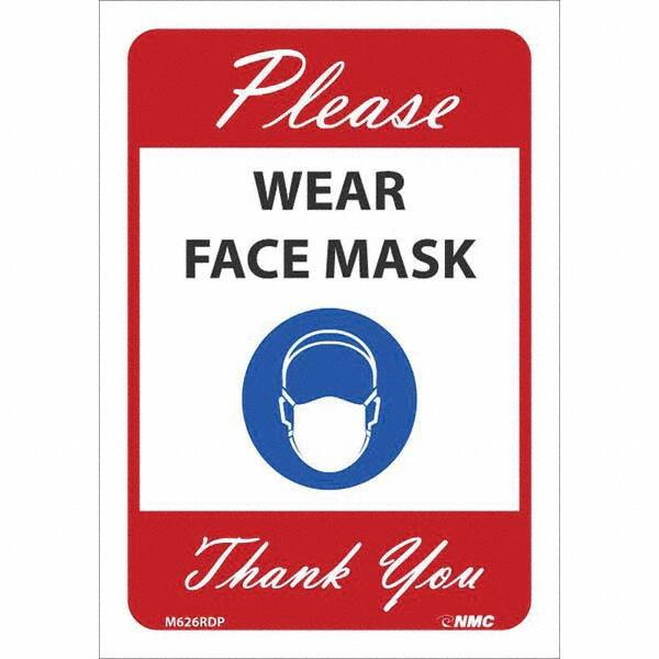 AccuformNMC Sign: Rectangle, "Please Wear Face Mask Thank You" M626RDP
