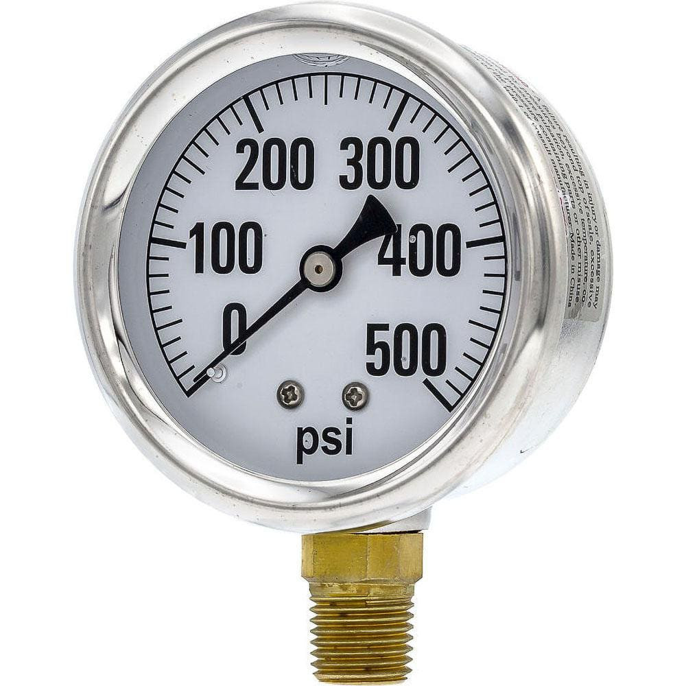 PIC Gauges AG-201L-254J Pressure Gauges; Gauge Type: Industrial Pressure Gauges ; Scale Type: Single ; Accuracy (%): 3-2-3% ; Dial Type: Analog ; Thread Type: 1/4" MNPT ; Bourdon Tube Material: Bronze