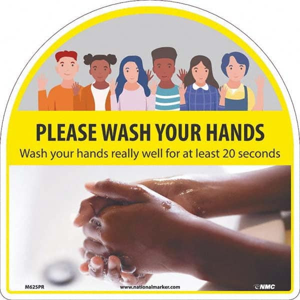 AccuformNMC Sign: Rectangle, "PLEASE WASH YOUR HANDS WASH YOUR HANDS REALLY WELL FOR AT LEAST 20 SECONDS" M625PR