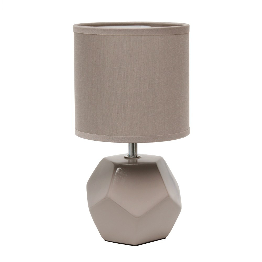 ALL THE RAGES INC LT2065-GRY Simple Designs Round Prism Mini Table Lamp, 10-7/16inH, Gray