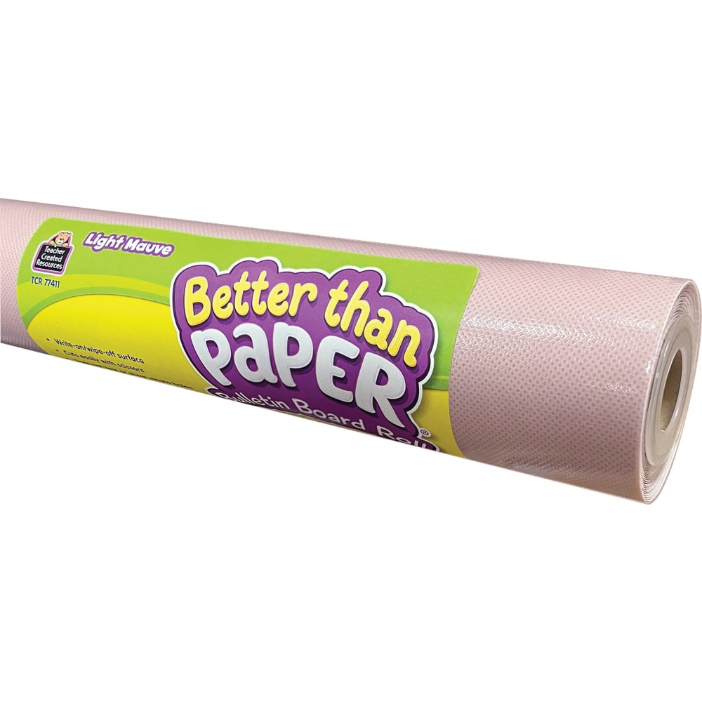 TEACHER CREATED RESOURCES INC. TCR32447 Teacher Created Resources Better Than Paper Bulletin Board Paper Rolls, 4ft x 12ft, Light Mauve, Pack Of 4 Rolls