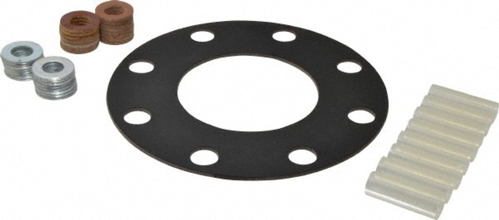 Made in USA 31949167 Flange Gasket: For 4" Pipe, 4" ID, 9" OD, 1/8" Thick, Neoprene Rubber