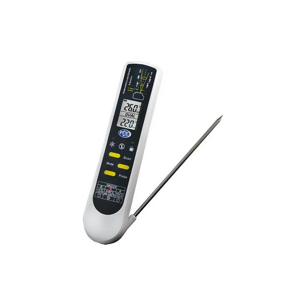 PCE Instruments PCE-IR 100 Infrared Thermometers; Display Type: 2.0 TFT LCD ; Accuracy: -33 ... 0:C / -27.4 ... 32:F: 1 1:C / 1.8:F + 0.1 / degree 0 ... 65:C / 32 ... 149:F: 1 1:C / 1.8:F 65 ... 200:C / 149 ... 392:F: 1 1.5% of reading