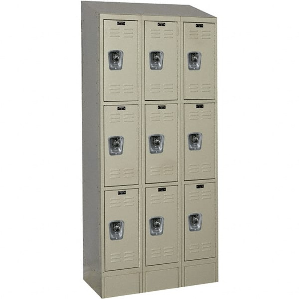 Hallowell URB3288-3ASB-PT 3-Wide Locker: 12" Wide, 78" High, Padlock