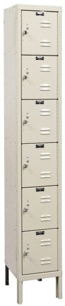 Hallowell U1228-6PT 1-Wide Locker: 12" Wide, 11" Deep, 78" High, Padlock