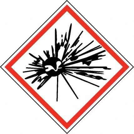 AccuformNMC Hazardous Material Label: "Explosive Hazard", Square, 4" Wide, 4" High GHS2024ALV2