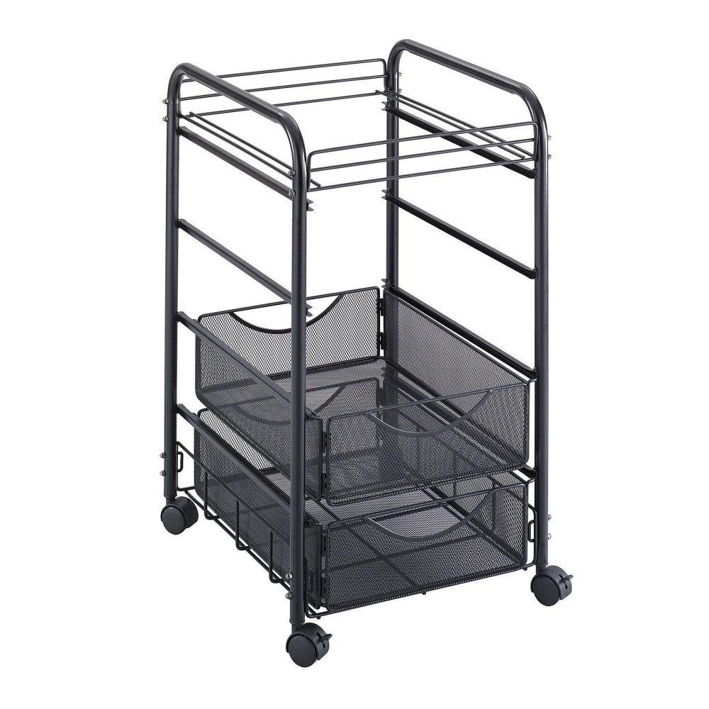 SAFCO PRODUCTS CO 5215BL Safco Onyx Mesh Cart, 27inH x 15 3/4inW x 17inD, Black