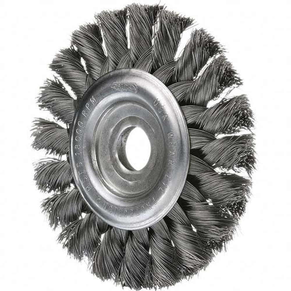 Osborn 0002611500 Wheel Brush: 4" Wheel Dia, Knotted