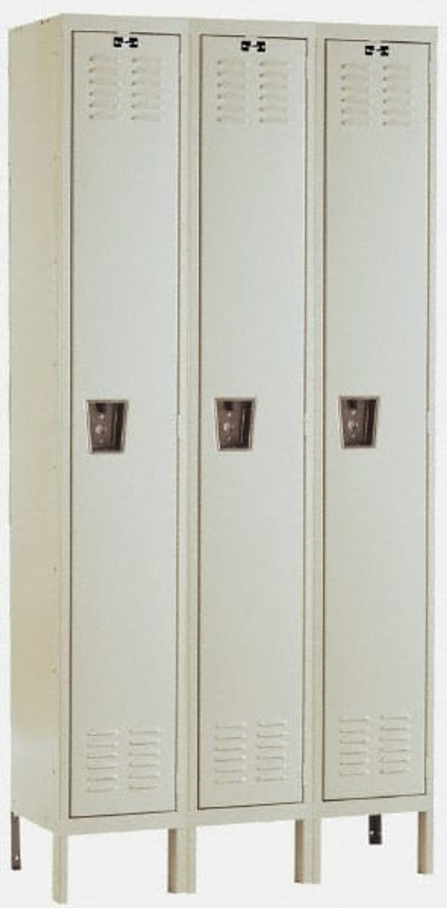 Hallowell U3256-1PT 3-Wide Locker: 12" Wide, 14" Deep, 66" High, Padlock