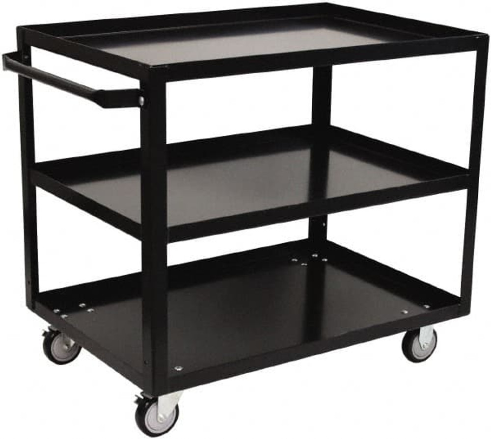 Jamco FH248U405GP Shelf Utility Cart: 33" OAH, Steel, Black