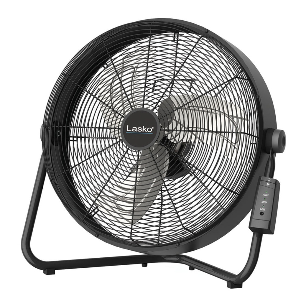 LASKO PRODUCTS, LLC H20685 Lasko 20in 3-Speed High Velocity Fan with Remote Control, 22inH x 7inW x 22inD, Black