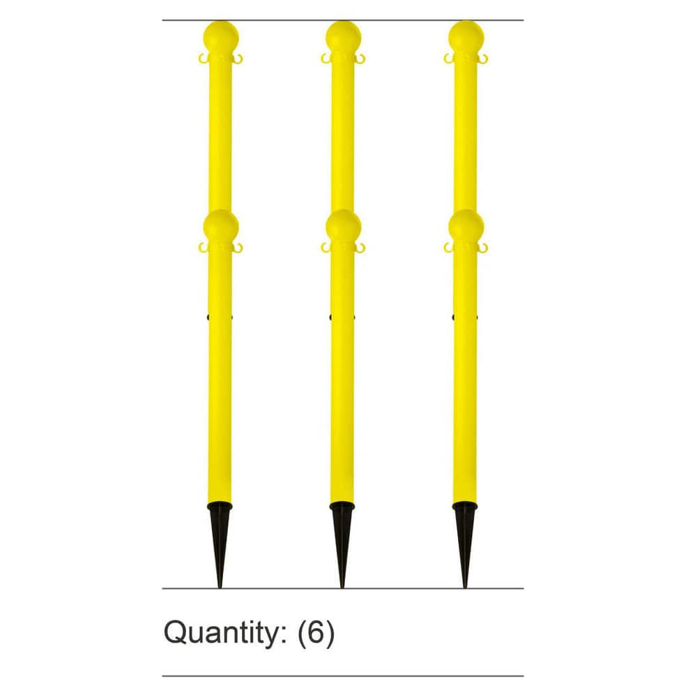 Mr. Chain 70502-6 Pedestrian Barrier Kits; Chain Material: Polyethylene ; Post Material: HDPE ; Surface Pattern: Solid Color ; Chain Color: Yellow ; Post Color: Yellow ; Inside Link Length: 1.42in