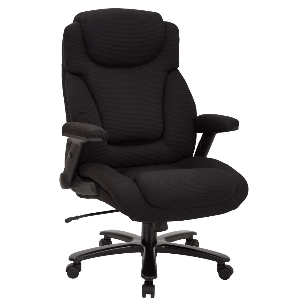 OFFICE STAR PRODUCTS 39203 Office Star Pro-Line II Fabric High-Back Big And Tall Chair With Arms, Black