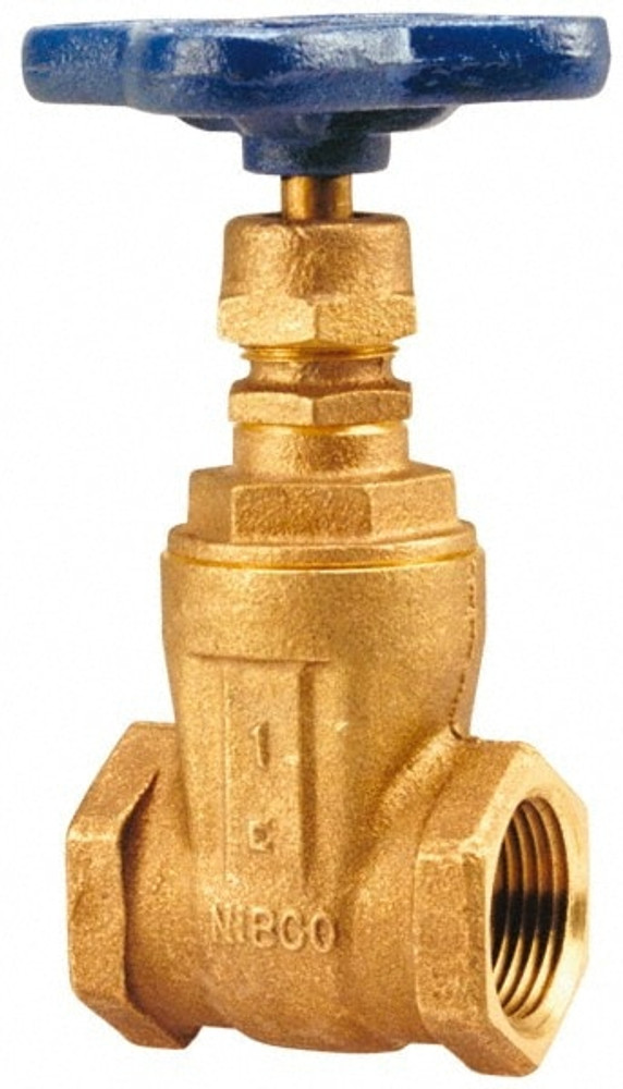 NIBCO NL0J246 Gate Valve: Non-Rising Stem, 1/2" Pipe, Threaded, Bronze