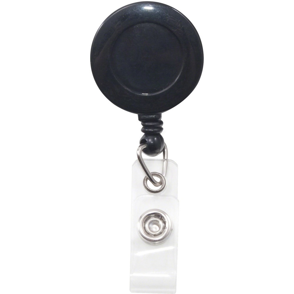 ADVANTUS CORP. 75548 Advantus Swivel-back Clip-on Retractable ID Reel - Nylon, ABS Plastic - 12 / Pack - Black, Clear