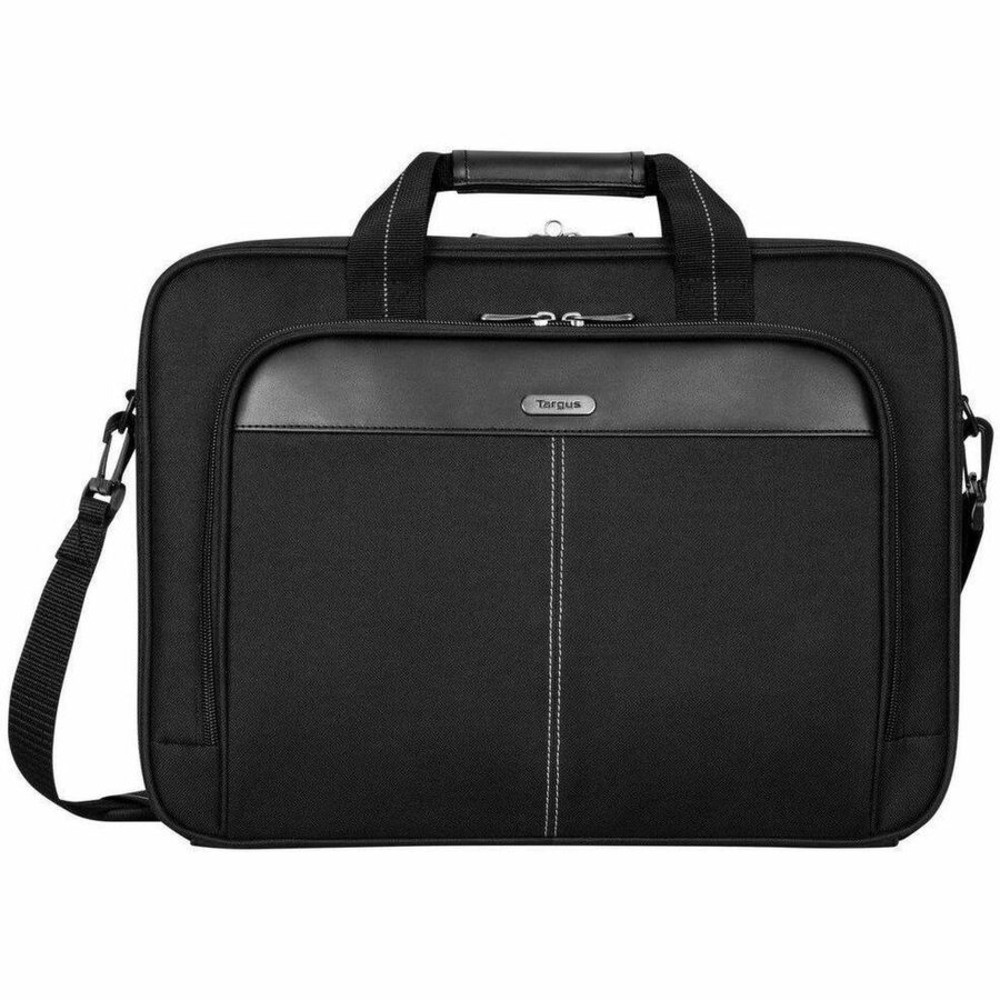 TARGUS, INC. TCT027US Targus Classic Slim TCT027US Carrying Case (Briefcase) for 15in to 16in Notebook - Black - TAA Compliant - Shock Absorbing, Wear Resistant, Tear Resistant - Polyester, Polyurethane Body - Trolley Strap, Handle, Shoulder Strap
