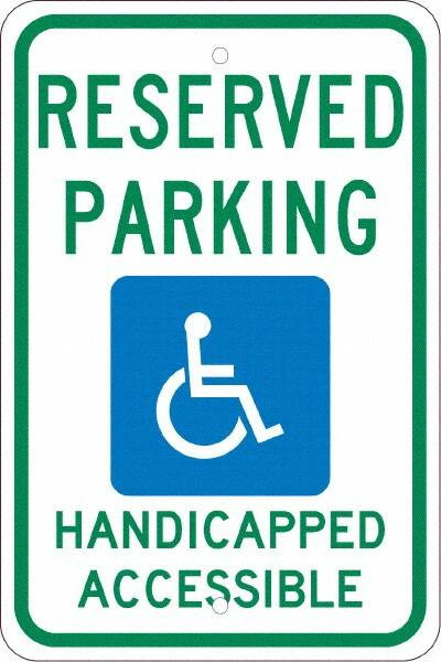 AccuformNMC Reserved Parking Sign: Rectangle, "Reserved Parking Handicapped Accessible" TM197J