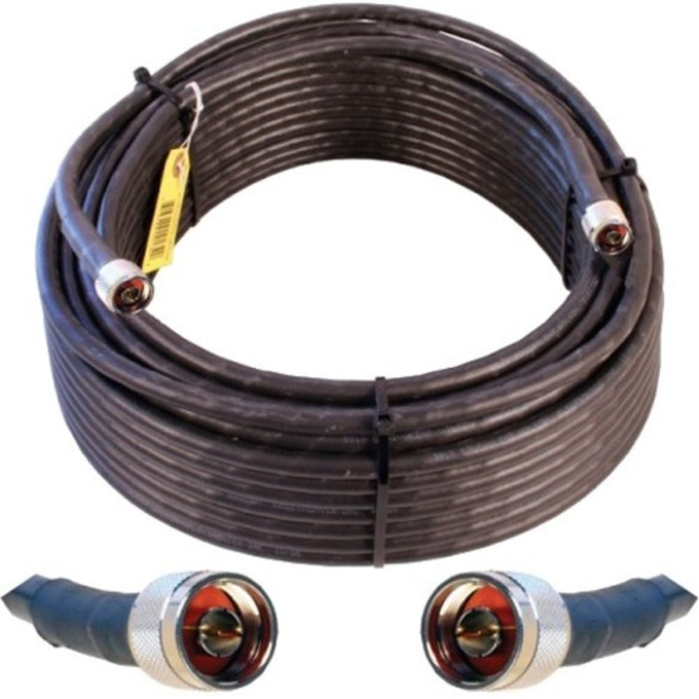 WILSON ELECTRONICS, INC. WilsonPro 952300  100 ft. Wilson-400 Ultra Low-Loss Cable - 100 ft Coaxial Antenna Cable for Antenna - First End: 1 x N-Type Antenna - Male - Second End: 1 x N-Type Antenna - Male - Black