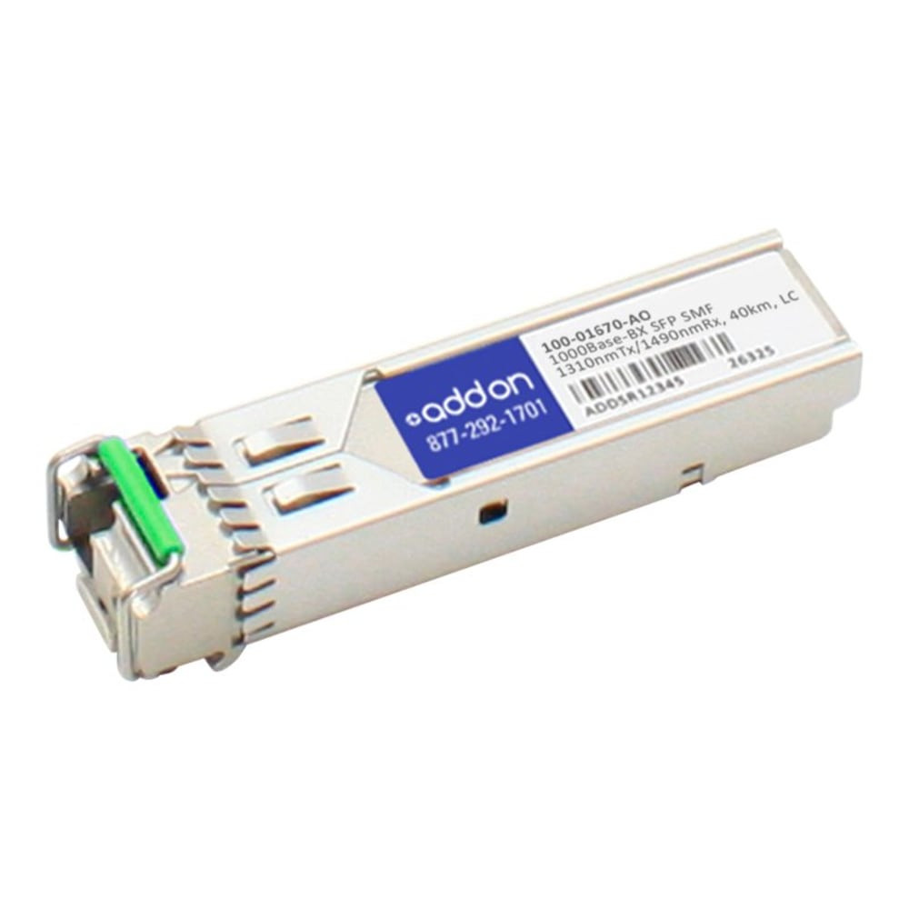 ADD-ON COMPUTER PERIPHERALS, INC. AddOn 100-01670-AO  Calix 100-01670 Compatible TAA Compliant 1000Base-BX SFP Transceiver (SMF, 1310nmTx/1490nmRx, 40km, LC, Rugged) - 100% compatible and guaranteed to work