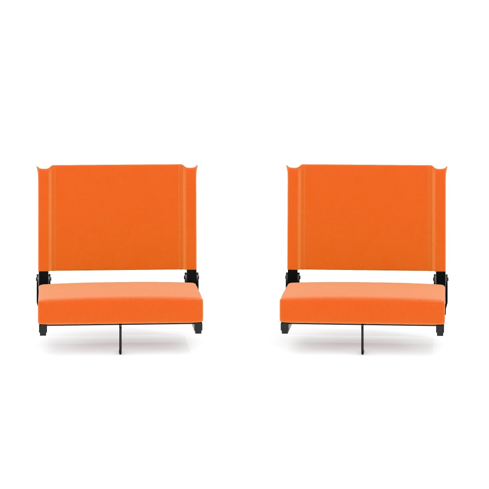 FLASH FURNITURE 2XUSTAOR  Grandstand Comfort Seats, Orange/Black, Set Of 2 Seats