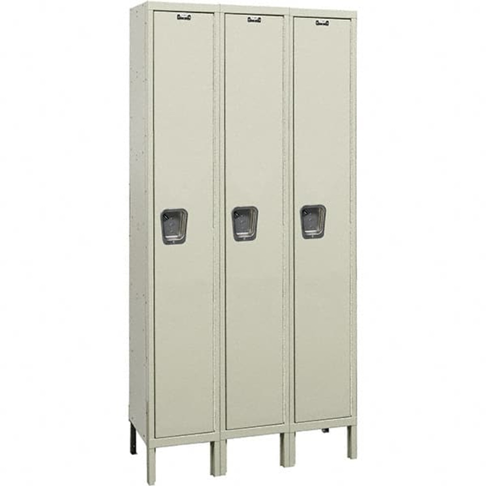 Hallowell UY3888-1PT 3-Wide Locker: 18" Wide, 78" High, Padlock