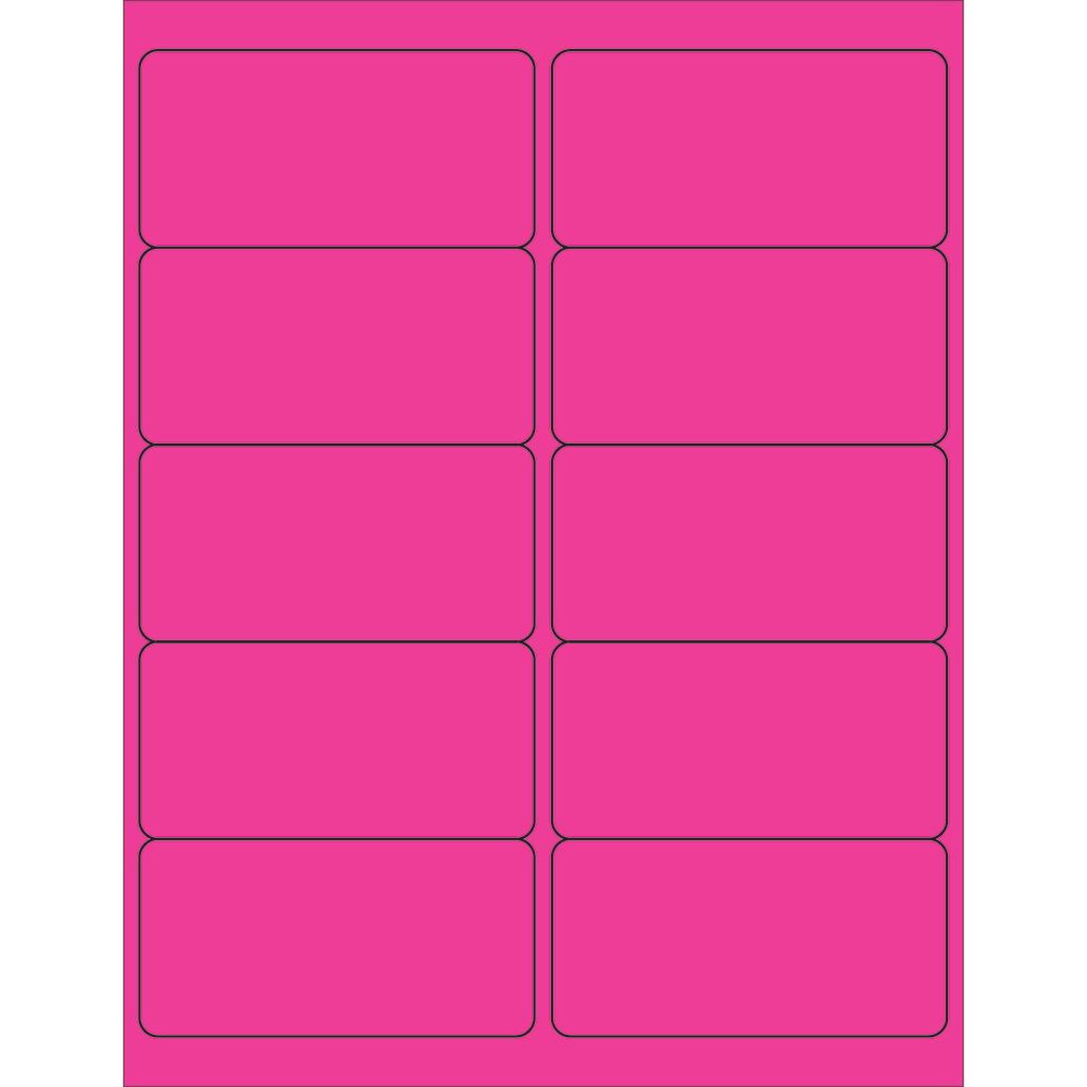 B O X MANAGEMENT, INC. LL178PK Tape Logic Permanent Labels, LL178PK, Rectangle, 4in x 2in, Fluorescent Pink, Case Of 1,000