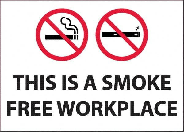 AccuformNMC Sign: Rectangle, "This Is a Smoke Free Workplace" M954PB