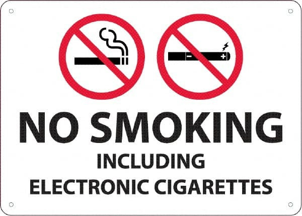 AccuformNMC Sign: Rectangle, "No Smoking Including Electronic Cigarettes" M953RB